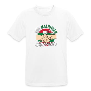 Pas maldivien mais un voyageur de campagne solidaire - T-shirt respirant Homme - blanc - Devant - AI Model Male 185 dark (185cm)