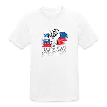 Pas slovène mais favorable au drapeau slovène - T-shirt respirant Homme - blanc - Devant - AI Model Male 185 dark (185cm)