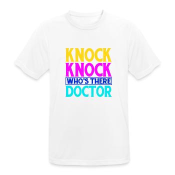 Knock Knock Who's There Doctor 13 - Männer T-Shirt atmungsaktiv - Weiß - Vorne - AI Model Male 185 dark (185cm)