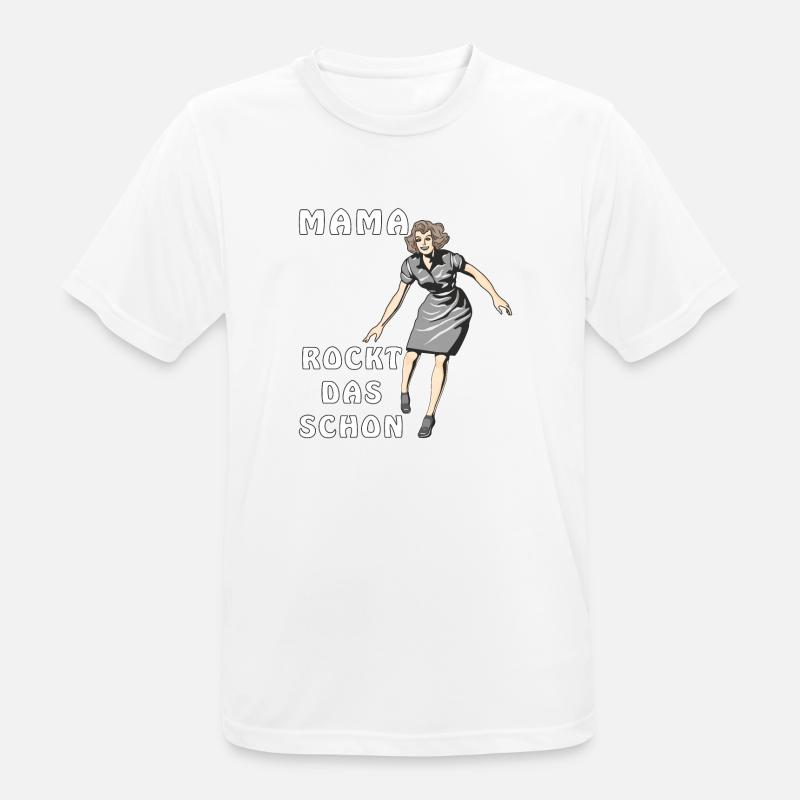 MAMA ROCKT DAS SCHON - Männer T-Shirt atmungsaktiv - Weiß
