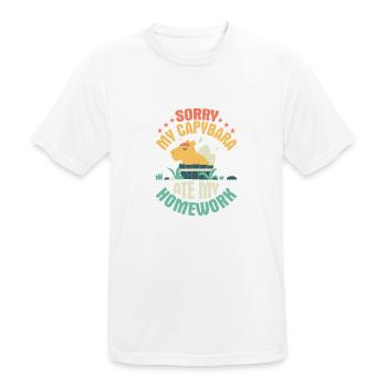 Sorry, My Capybara Ate My Homework Capibara Owner - Men's Breathable T-Shirt - white - Front - AI Model Male 185 dark (185cm)