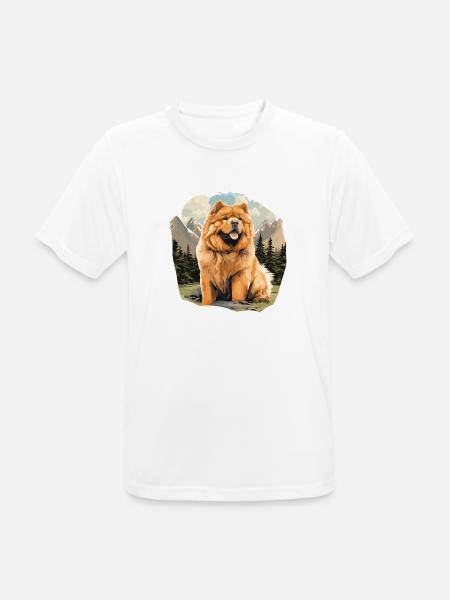 Hund Chow Chow - Männer T-Shirt atmungsaktiv - Weiß