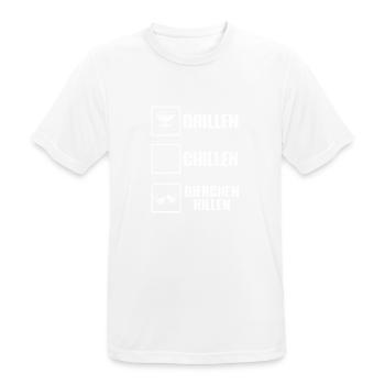 Grillen Chillen Bierchen Killen Bier BBQ Grill - Männer T-Shirt atmungsaktiv - Weiß - Vorne - AI Model Male 185 dark (185cm)