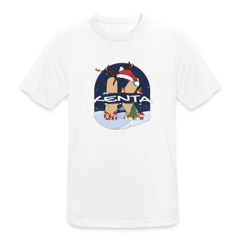Impressionnant Kenta nom w chapeau de père Noël dans le thème de Noël - T-shirt respirant Homme - blanc - Devant - AI Model Male 185 dark (185cm)