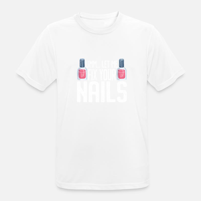Nageltechniker Nagelstudio Nail Tech - Männer T-Shirt atmungsaktiv - Weiß