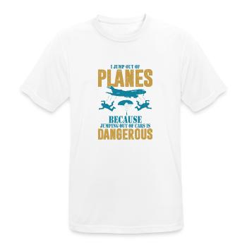 I Jump Out Of Planes Parachute Skydiver - Männer T-Shirt atmungsaktiv - Weiß - Vorne - AI Model Male 185 dark (185cm)
