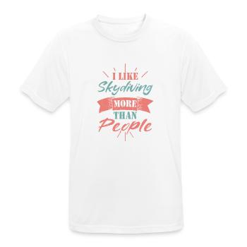 I Like Skydiving More Than People Skydiver Parachu - Men's Breathable T-Shirt - white - Front - AI Model Male 185 dark (185cm)