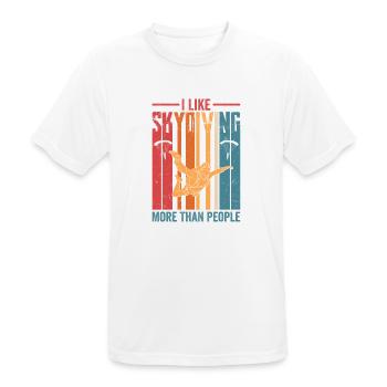 I Like Skydiving More Than People Parachute Skydiv - Men's Breathable T-Shirt - white - Front - AI Model Male 185 dark (185cm)