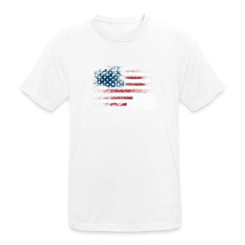 États-Unis Mari Papa Protecteur Héros - T-shirt respirant Homme - blanc - Devant - AI Model Male 185 dark (185cm)