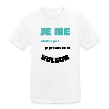 Männer, Frauen, Humorvoll, Humorvolles T-Shirt-Geschenk - Männer T-Shirt atmungsaktiv - Weiß - Vorne - AI Model Male 185 dark (185cm)