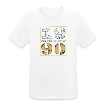 THE BEST FOREVER 1990 - Men's Breathable T-Shirt - white - Front - AI Model Male 185 dark (185cm)