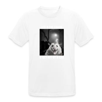 Lets eat Trash and get hit by a Car Opossum Possum - Men's Breathable T-Shirt - white - Front - AI Model Male 185 dark (185cm)
