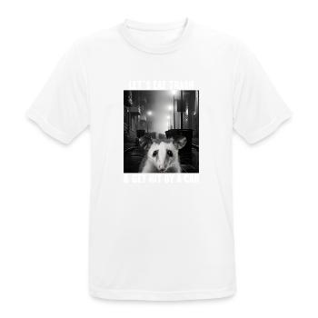 Lets eat Trash and get hit by a Car Opossum Possum - Männer T-Shirt atmungsaktiv - Weiß - Vorne - AI Model Male 185 dark (185cm)