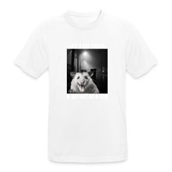 Lets eat Trash and get hit by a Car Opossum Possum - Men's Breathable T-Shirt - white - Front - AI Model Male 185 dark (185cm)