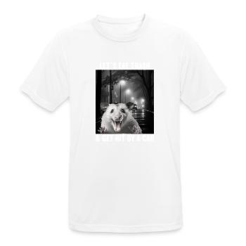 Lets eat Trash and get hit by a Car Opossum Possum - Men's Breathable T-Shirt - white - Front - AI Model Male 185 dark (185cm)