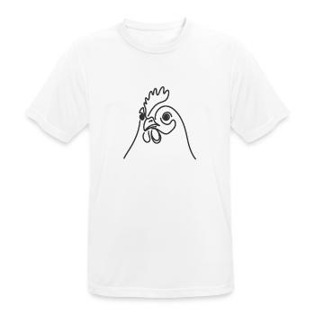 Line Art Dad Mom - Chicken - Men's Breathable T-Shirt - white - Front - AI Model Male 185 dark (185cm)