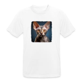 Devon Rex Kitten Devon Rex Cat - Men's Breathable T-Shirt - white - Front - AI Model Male 185 dark (185cm)