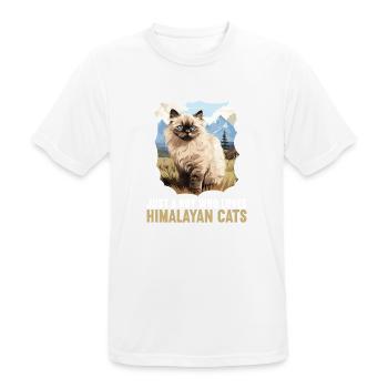 Chat de l’Himalaya Colourpoint Katze - T-shirt respirant Homme - blanc - Devant - AI Model Male 185 dark (185cm)