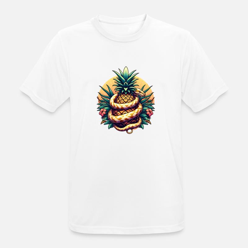 Python around pineapple - Men's Breathable T-Shirt - white