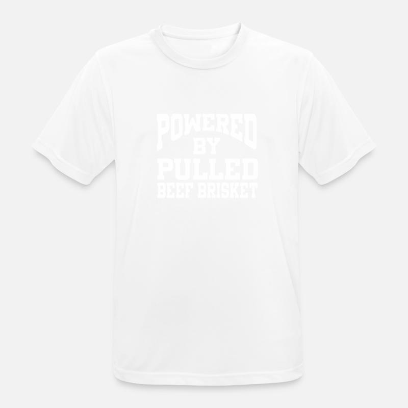Powered By Pulled Beef Brisket - Männer T-Shirt atmungsaktiv - Weiß