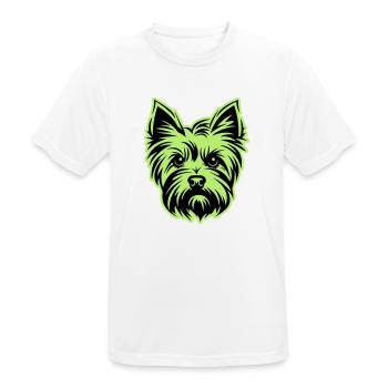 Yorkshire Terrier Dog Head - Men's Breathable T-Shirt - white - Front - AI Model Male 185 dark (185cm)