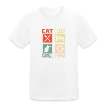 Eat Sleep Paintball Repeat Paintballer Tactical Pl - Männer T-Shirt atmungsaktiv - Weiß - Vorne - AI Model Male 185 dark (185cm)