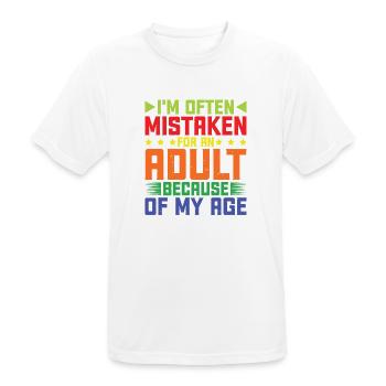 I'm Often Mistaken For An Adult Because Of My Age - Männer T-Shirt atmungsaktiv - Weiß - Vorne - AI Model Male 185 dark (185cm)