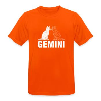 Gémeaux - T-shirt respirant Homme - orange néon - Devant - AI Model Male 185 dark (185cm)