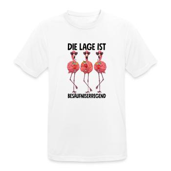 The location is drunken with flamingos - Men's Breathable T-Shirt - white - Front - AI Model Male 185 dark (185cm)