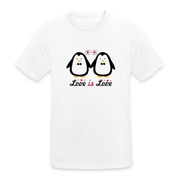 love is love gay pride - Men's Breathable T-Shirt - white - Front - AI Model Male 185 dark (185cm)