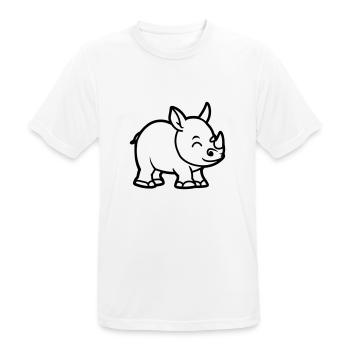 Nashorn - Männer T-Shirt atmungsaktiv - Weiß - Vorne - AI Model Male 185 dark (185cm)