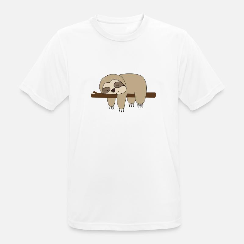 Sleeping Sloth Comic Gift Idea - Men's Breathable T-Shirt - white