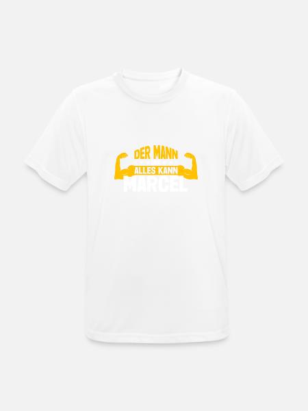 Marcel Der Mann Der Alles Kann Vorname Marcel - Männer T-Shirt atmungsaktiv - Weiß