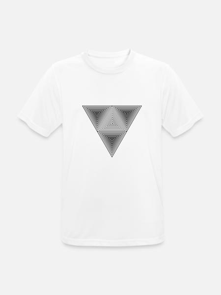 Optical illusion (Hipster Dreick) B&w Art - Männer T-Shirt atmungsaktiv - Weiß