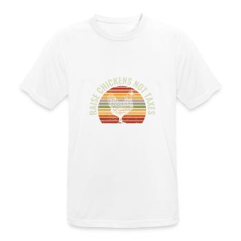 Raise Chickens Not Taxes Chicken Farming - Men's Breathable T-Shirt - white - Front - AI Model Male 185 dark (185cm)
