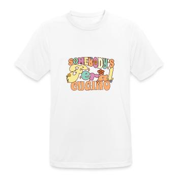 Quelqu’un Feral Cugino Cousin Italien Sauvage - T-shirt respirant Homme - blanc - Devant - AI Model Male 185 dark (185cm)