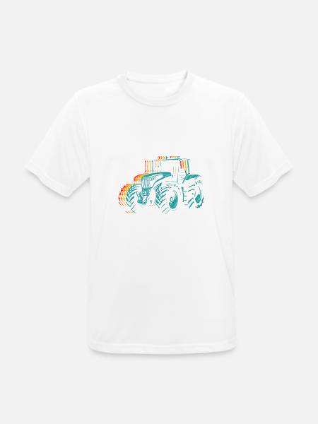 Traktor Retro Traktor Vintage Bauer Landwirt Trakt - Männer T-Shirt atmungsaktiv - Weiß