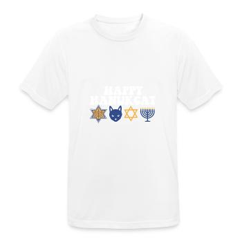 Juif Hanoukka Hanukcat Étoile De David Menorah - T-shirt respirant Homme - blanc - Devant - AI Model Male 185 dark (185cm)