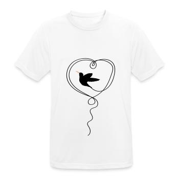 Hummingbird Heart - Men's Breathable T-Shirt - white - Front - AI Model Male 185 dark (185cm)