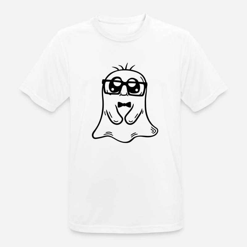 Friendly Nerd Ghost Comic - Men's Breathable T-Shirt - white