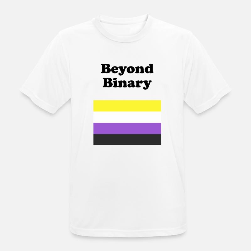 Non Binary Flag Beyond Binary - Men's Breathable T-Shirt - white