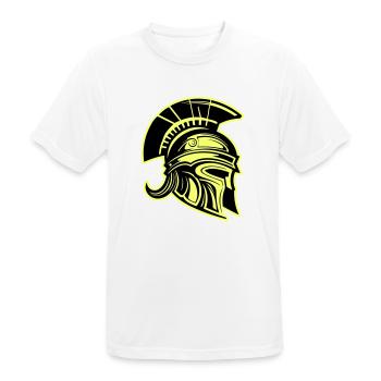 Spartan Head Warrior Sparta Helmet - Men's Breathable T-Shirt - white - Front - AI Model Male 185 dark (185cm)