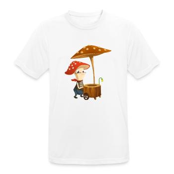 champignons champignons vegetables131 veggie veggie champignons - T-shirt respirant Homme - blanc - Devant - AI Model Male 185 dark (185cm)