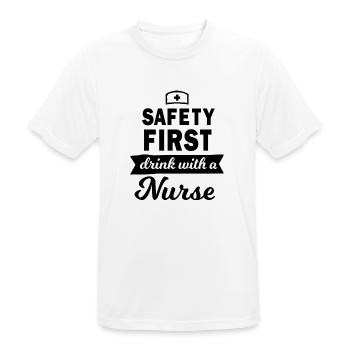 Nurse Doctor Hospital nurse - Men's Breathable T-Shirt - white - Front - AI Model Male 185 dark (185cm)