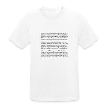 Shining - All work and no play... - Männer T-Shirt atmungsaktiv - Weiß - Vorne - AI Model Male 185 dark (185cm)