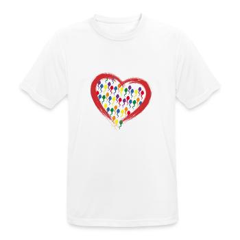 Color Herz Love Bo-Grafik - Männer T-Shirt atmungsaktiv - Weiß - Vorne - AI Model Male 185 dark (185cm)