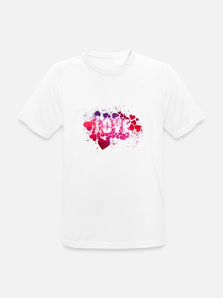 herzen,herz,liebe, love, rot, illustration,graffit - Männer T-Shirt atmungsaktiv - Weiß