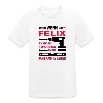 Name Geschenkidee Namenstag FELIX - Männer T-Shirt atmungsaktiv - Weiß - Vorne - AI Model Male 185 dark (185cm)