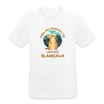 Humour marmotte - T-shirt respirant Homme - blanc - Devant - AI Model Male 185 dark (185cm)