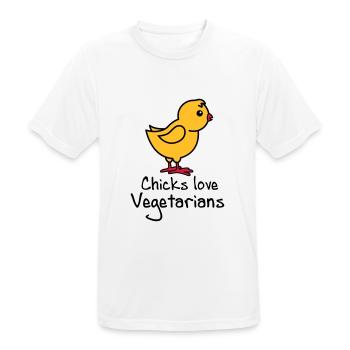 Vegetarier - Männer T-Shirt atmungsaktiv - Weiß - Vorne - AI Model Male 185 dark (185cm)